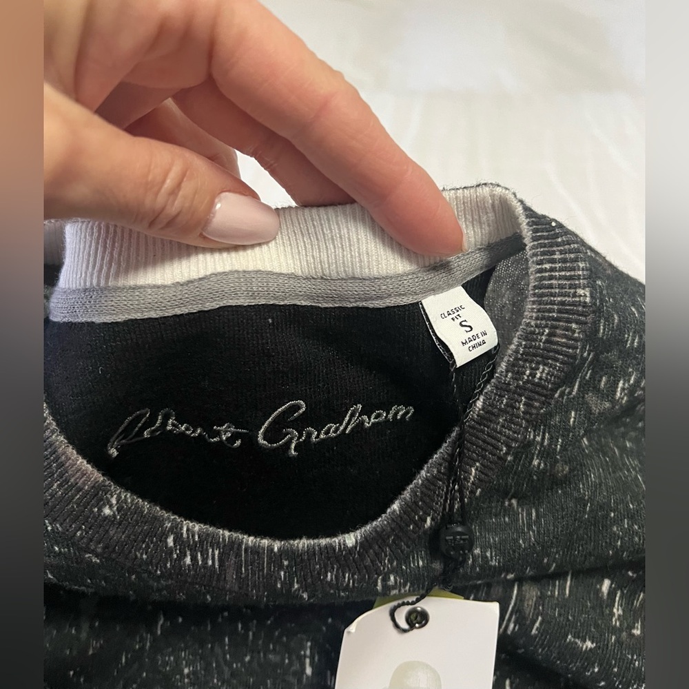Robert Graham | Men's Small | Black Taurus Linen Cotton Crew Neck Sweater NWT - Picture 5 of 11
